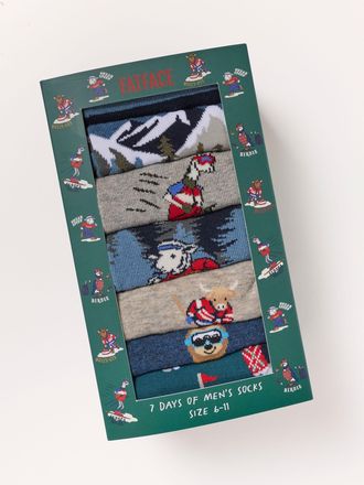 Fat Face FatFace Multi 7 Pack Sport Animal Socks in a Gift Box