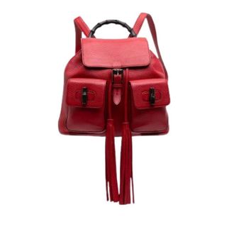 Gucci Zaino Pre-owned in Bamboo - - Pre-owned - Donna - Rosso - ONE SIZE