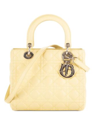 Dior medium Lady-D quilted tote bag - women - Calf Leather - One Size - Yellow