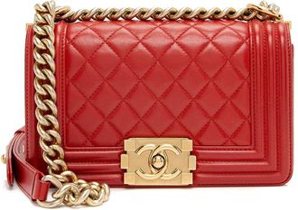 Chanel Red Calfskin Small Boy Bag (Authentic Pre-Loved)