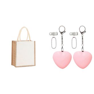 Generic Women Burlap Jute Tote Bag Contrast Color Canvas Female Shopping Bag (Vertical)