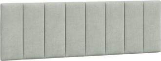 vidaXL Cabecero de cama acolchado terciopelo gris claro 160 cm Vidaxl