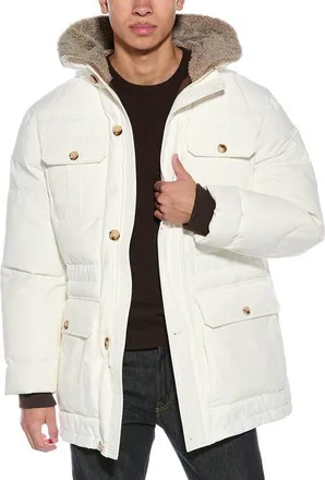 Brunello Cucinelli Off White Padded Parka, Size Large