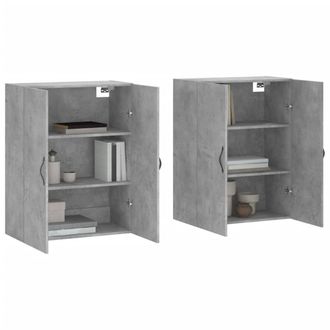 Berkfield Home Wall Mounted Cabinets 2 pcs Concrete Grey Engineered Wood