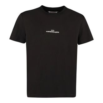 Maison Margiela T-Shirts, male, Black, M, Logo Cotton T-Shirt