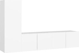 vidaXL 3 Piece TV Cabinet Set White Engineered Wood vidaXL