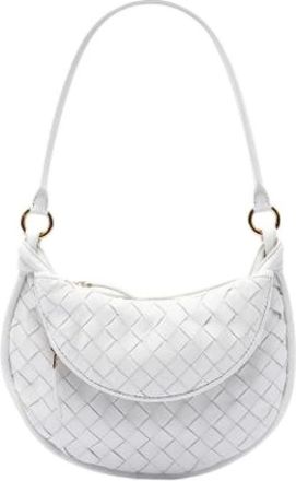 Bottega Veneta Tweedehands leren handtassen - Dames - Vintage Schoudertas - Wit - ONE Size - Vintage
