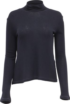 Toteme Turtle Neck Pullover Sweater in Navy Blue Viscose