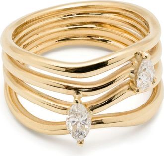 Kimaï Anello Nova in oro giallo 18kt con diamanti