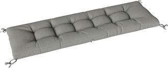 OUTSUNNY Coj&iacute;n Para Banco Exterior Con Correas De Sujeci&oacute;n, Protecci&oacute;n Uv50+, Rebote Lento, Interior Y Exterior, 198x65x13 Cm, Gris Claro