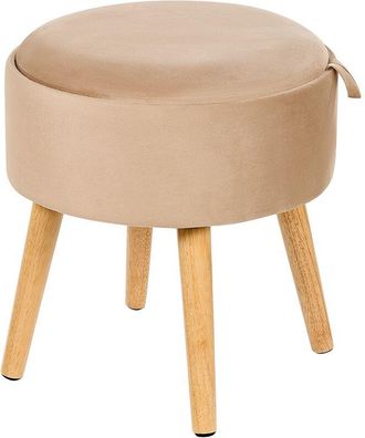 Beliani Storage Stool NEELY Velvet Beige