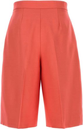 Agnona Womens Coral Wool Blend Bermuda Shorts Lightredsunset
