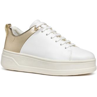 Geox Womens D SPHERICA ECUB-2 Ladies Sports - White & Gold - Size UK 7.5
