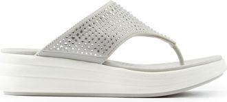 Clarks Womens Drift Jaunt Wedge Sandal, Silver Textile, 8.5 UK