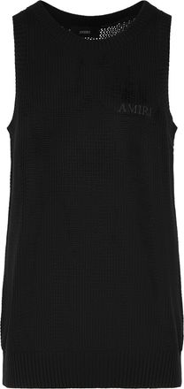 Amiri Canotta in cotone nero Amiri Knit Mesh