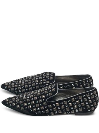 Dolce & Gabbana crystal-embellished velvet slippers - Black