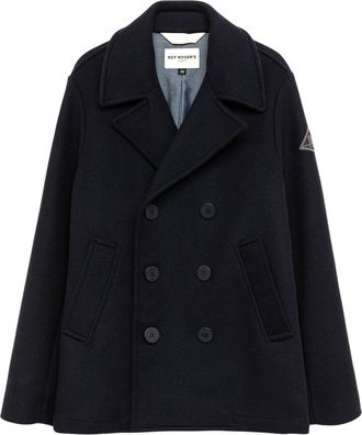 Roy Rogers Double-Breasted Melton Wool Peacoat