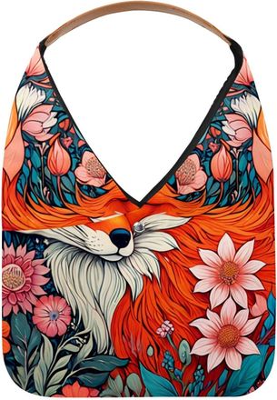 Generic Color Drawing Fox Reusable Lightweight Grocery Bags - Foldable Into Compact Pouch, Washable & Sturdy, Multipurpose for Shopping and Travel