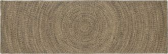 vidaXL Alfombra De &Aacute;rea Natural Y Negro 80 X 200 Cm Yute Vidaxl