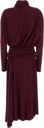Blumarine Wrap Viscose Dress - Burgundy
