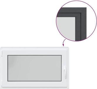 vidaXL Ventana De S&oacute;tano risor 100x60 Cm Oscilobatiente Din Izquierda Antracita Vidaxl