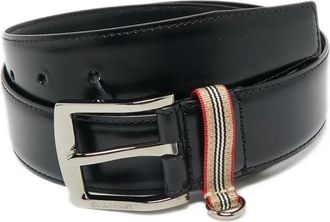 Burberry buckle leather belt - Black