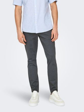 Only & Sons Chinohose ONLY & SONS ONSMARK SLIM CHECK 020920 PANT NOOS, Herren, Gr. 30, L&auml;nge 34, blau (schwarz navy), Web, Obermaterial: 64% Viskose, 31% Polyeste