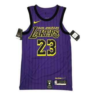 Nike NBA LA Lakers Lebron James City Edition Vaporknit Jersey Lakers Purple AH6213-508