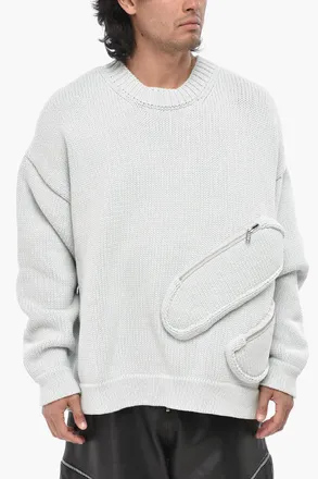 Off-white SEASONAL Maglia Girocollo MULTIPOCKETS con Tasche a Zip Off-White