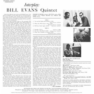 OEM Evansbill Interplay Serie Cl&aacute;sicos De Jazz Original 180g