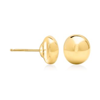 Ross-Simons 8mm 14kt Yellow Gold Flattened Bead Stud Earrings