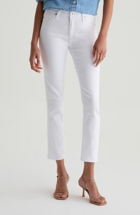 AG - Adriano Goldschmied Prima Low Rise Ankle Cigarette Jeans in White at Nordstrom, Size 24