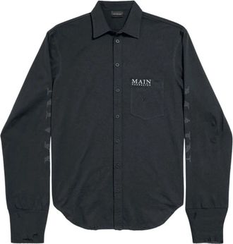 Balenciaga Casual Overhemden - Heren - Casual Overhemden - Zwart - L - Katoen - Overhemden