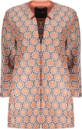 Moorer Jacquard Motief Jas met Haaksluiting - Dames - Parka Jassen - Veelkleurig - XS - Polyester - Jassen