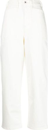 Kenzo high-rise straight-leg jeans - women - Cotton/Elastane - 25 - White