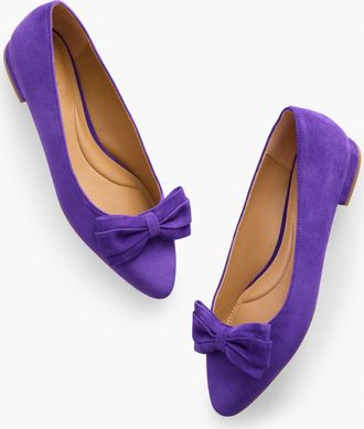 Talbots Edison Bow Suede Flats - Purple Majesty - 6 1/2 M Talbots