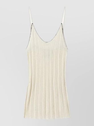 Isabel Marant knit top contrast trim ribbed spaghetti straps