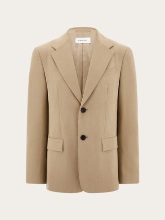 Ferragamo Uomo Blazer monopetto in seta e lana Beige