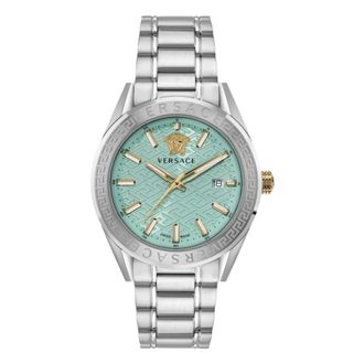 Versace Accessoires, Heren, Blauw, ONE Size, V-Code Horloge