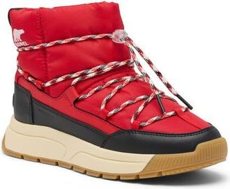 Sorel Whitney III Waterproof Short Boot in Bright Red/Black at Nordstrom, Size 10.5