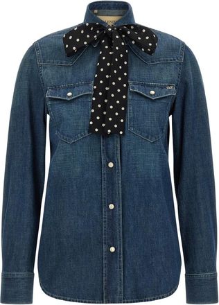 Valentino Garavani Camisa Vaquera VLogo Signature - Blouses & Shirts - Mujer - Azul - S