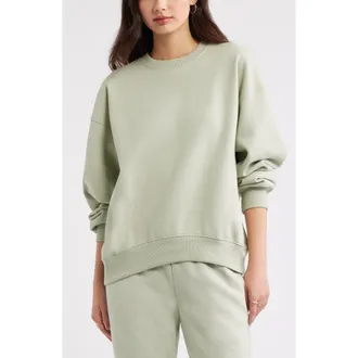 BP. Relaxed Cotton Blend Sweatshirt in Green Desert at Nordstrom, Size Xx-Small