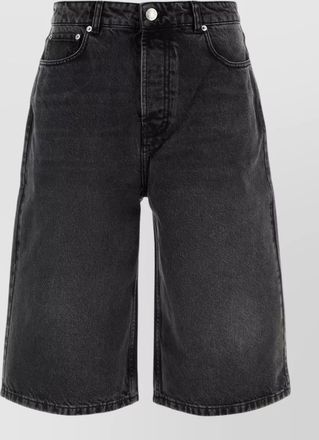 Ami denim bermuda shorts featuring belt loops