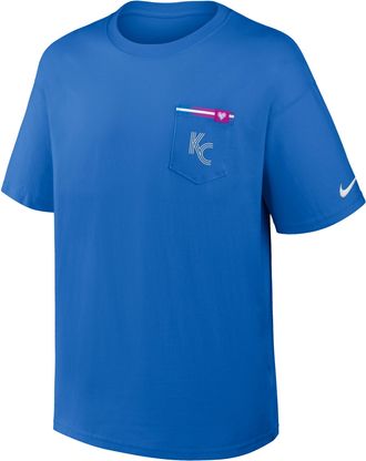 Nike Kansas City Royals City Connect 2-Hit Max90 Pocket Nike Mens MLB T-Shirt in Blue | 04T744UROY-QUY