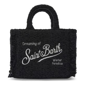 MC2 Saint Barth Tote Bags, female, Black, Size: ONE SIZE Vanity Mini Tweed Handbag