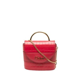 Chlo&eacute; Pre-owned Embossed Leather Satchel - Dames - Vintage Schoudertas - Rood - ONE Size - Leer - Vintage