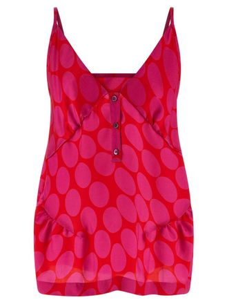 Dries Van Noten Fuchsia V-Neck Sleeveless Top