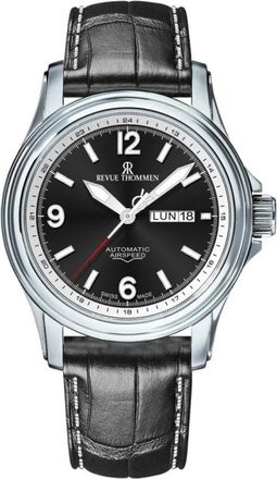 Revue Thommen Airspeed XLarge - unisex - Horloges - Zwart - ONE Size - Leer - Accessoires
