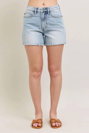 Judy Blue High Waist Ridged Magic Shorts In Light