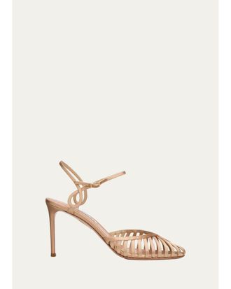 Aquazzura 85mm Sweet Surrender Satin Caged Pumps